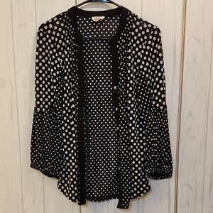 Siren Lily Black and White Polka Dot Top